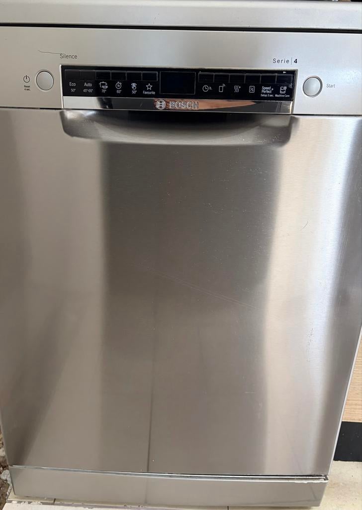 Bosch Serie 4 Vaatwasser - RVS, Stil en Efficiënt, Gebruikt, 60 cm of meer, Eco programma, Ophalen of Verzenden