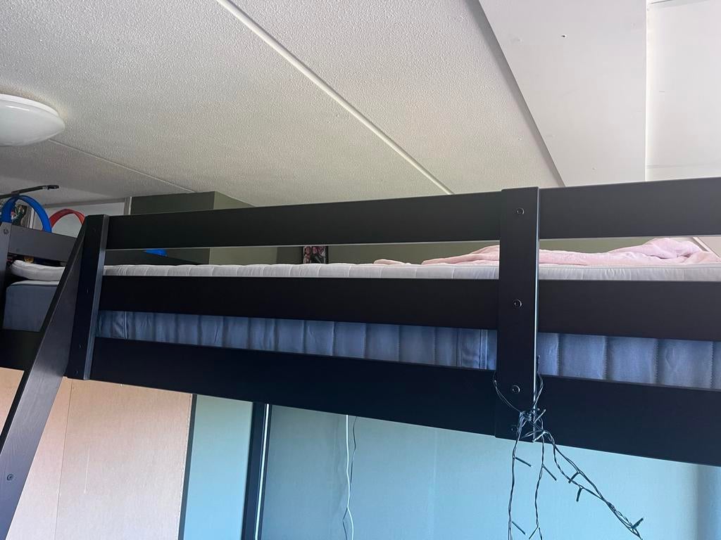 Ikea Hoogslaper 140x200 incl alles, Huis en Inrichting, Slaapkamer | Stapelbedden en Hoogslapers, Ophalen, Hoogslaper, Tweepersoons