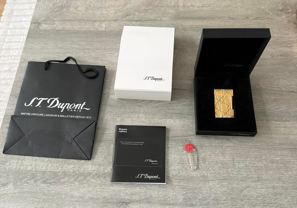 Dupont Aansteker 14 kaarad goud Full Set., Verzamelen, Rookartikelen, Aanstekers en Luciferdoosjes, Ophalen, Nieuw, Aansteker