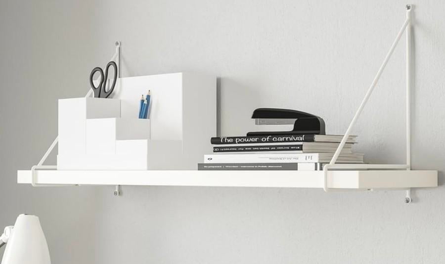 Nieuwe witte plank met plankdragers 80x20cm IKEA bergshult, Ophalen, Nieuw