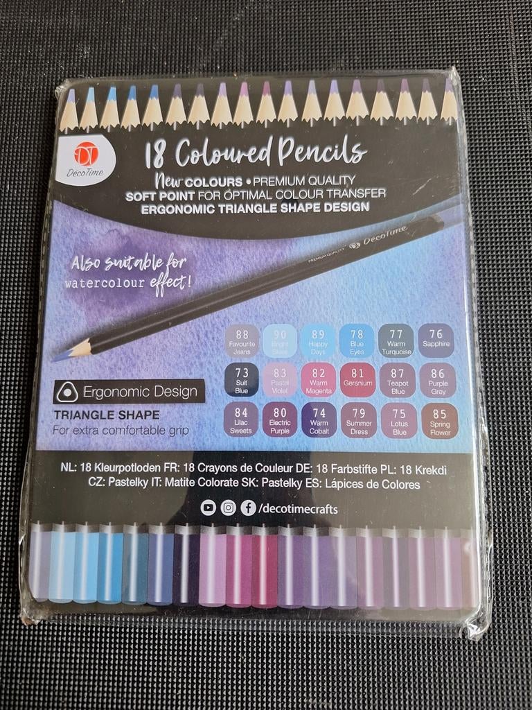 Blik met 18 blauw naar paars potloden, Onbekend, Nieuw, Ophalen of Verzenden, Potlood of Stift