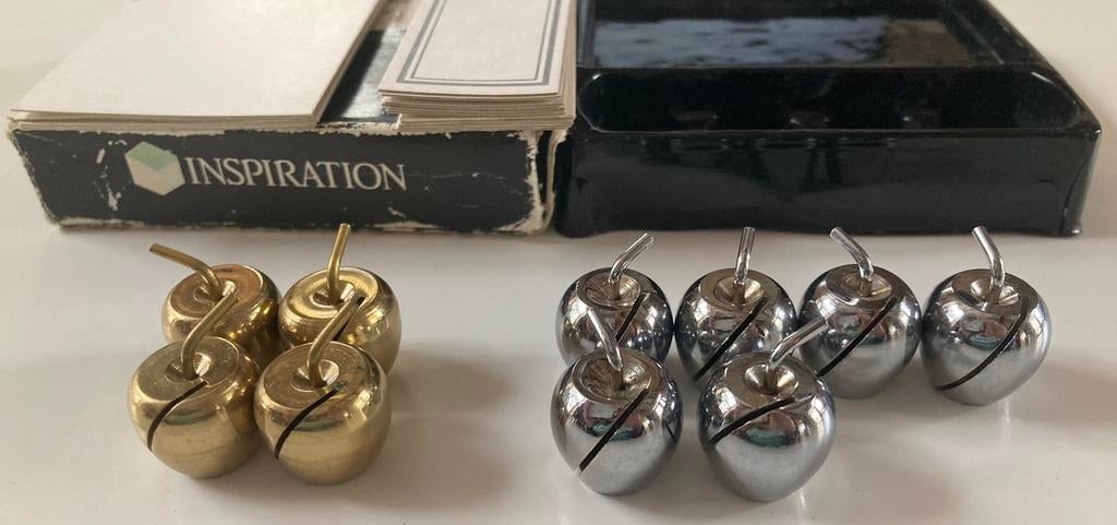 10 Menu Naamkaartjes houder appeltjes diner metaal, Verzenden