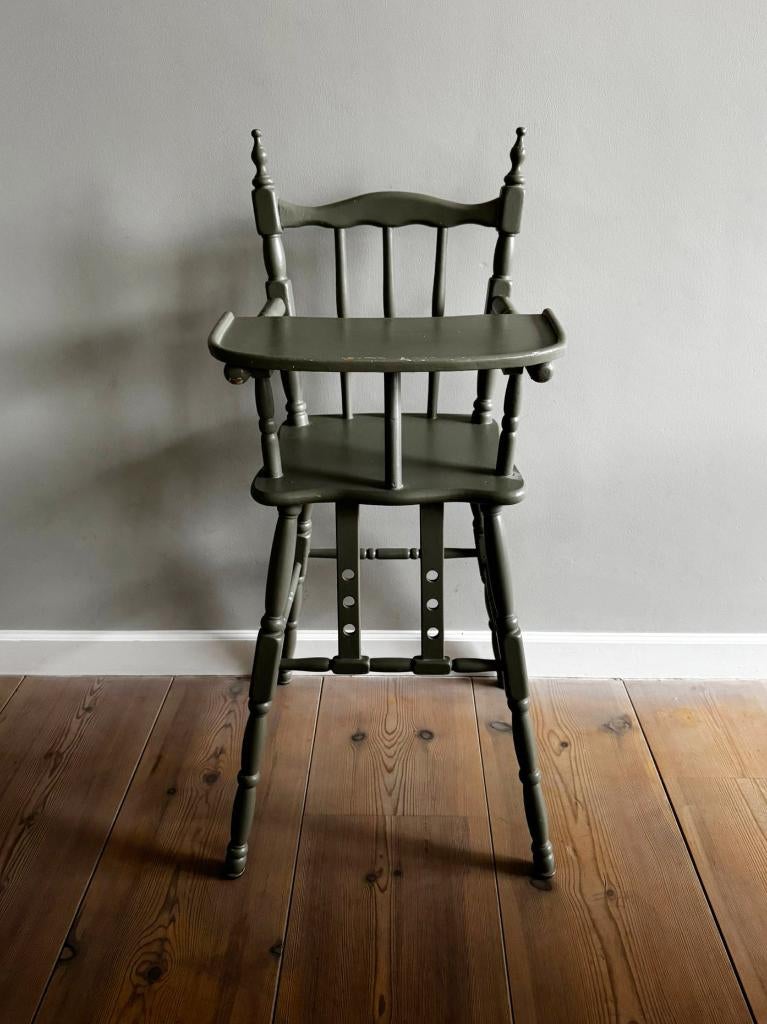 Kibofa retro vintage kinderstoel grijs, groen, mosgrijs, Kinderen en Baby's, Ophalen, Gebruikt, Overige typen, Stoelverkleiner