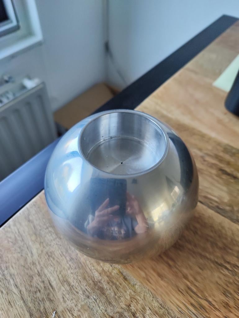 Vintage Ikea metalen kandelaar, Ophalen of Verzenden, Metaal, 25 tot 50 cm