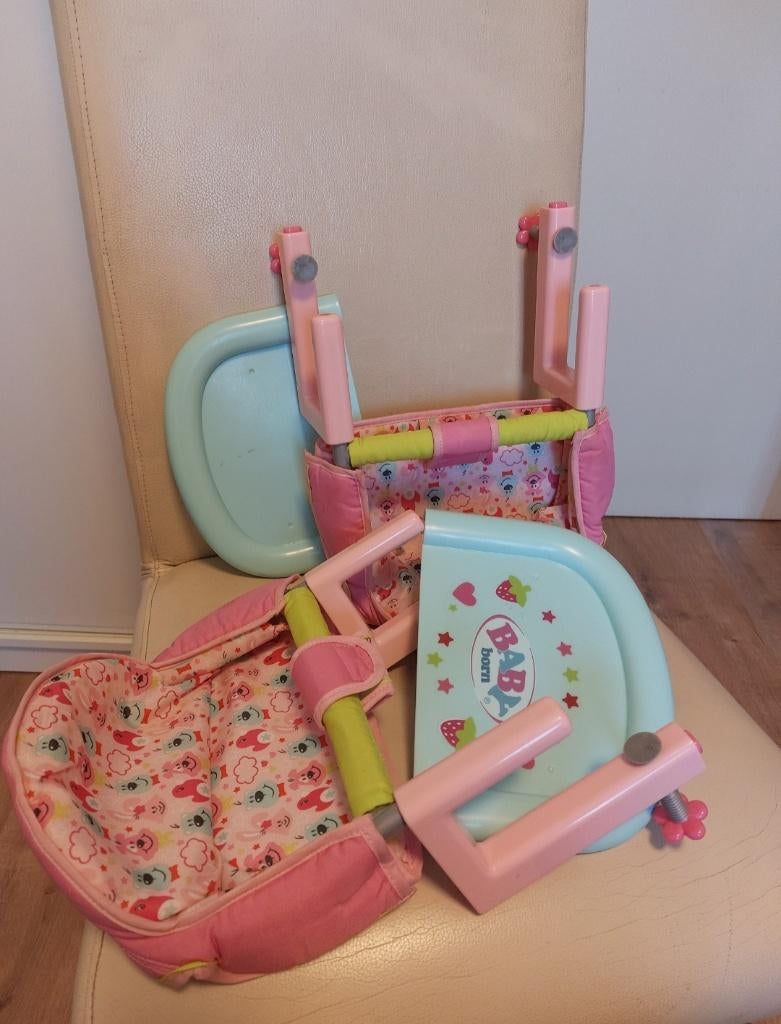 2x tafelstoel hangstoel poppenstoel Baby Born, Ophalen of Verzenden, Zo goed als nieuw, Overige typen