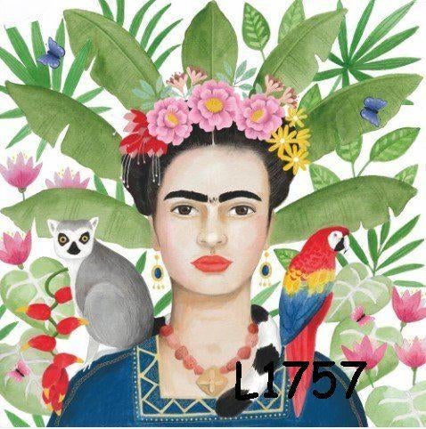 Servetten decoupage/bullet journal * Frida Kahlo L1757 *33ct, Verzenden, Nieuw, Materiaal