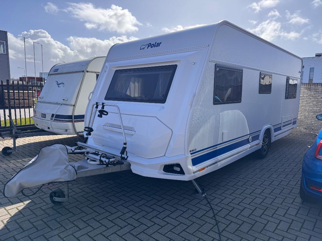 Polar blueline caravan 560 fwa 2023, Frans bed, 7 tot 8 meter, Bedrijf, Schokbreker