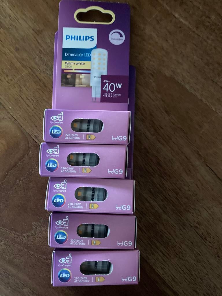 5 Ledlampjes G9 40W dimbaar, Huis en Inrichting, Lampen | Losse lampen, 30 tot 60 watt, Led-lamp, Soft of Flame, Bipin of Steekvoet