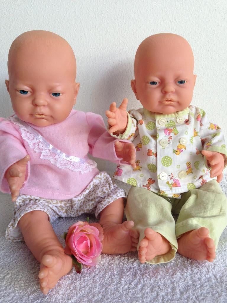 👦🏼👧🏼2 Preemie jaren 90 BABYPOPPEN jongen & meisje 40 cm., Verzamelen, Poppen, Ophalen of Verzenden, Zo goed als nieuw, Babypop