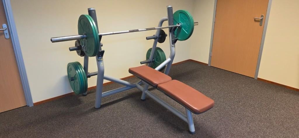 Technogym Horizontal Bench Press, Sport en Fitness, Fitnessmaterialen, Ophalen, Zo goed als nieuw, Armen, Fitnessbank