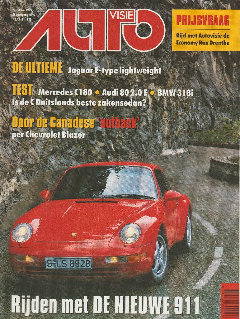 Porsche 911 ( 993 ) in Autovisie 1993, Gelezen, Ophalen of Verzenden, Autovisie, Porsche