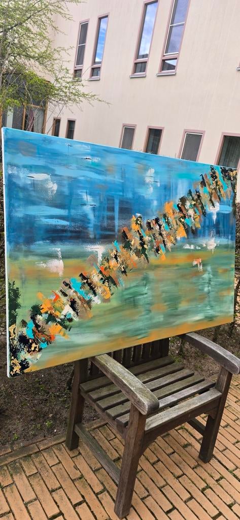 Abstract schilderij 100x150, Ophalen of Verzenden