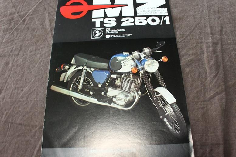 MZ TS250/1 1979 motorfiets verkoop folder flyer TS 250 / 1, Motoren, Handleidingen en Instructieboekjes, Overige merken, Ophalen of Verzenden