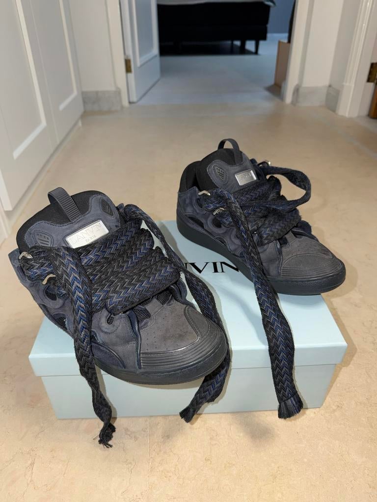 Lanvin Curb Sneakers Donkerblauw Maat 44, Kleding | Heren, Schoenen, Blauw, Ophalen of Verzenden, Sneakers of Gympen, Gedragen
