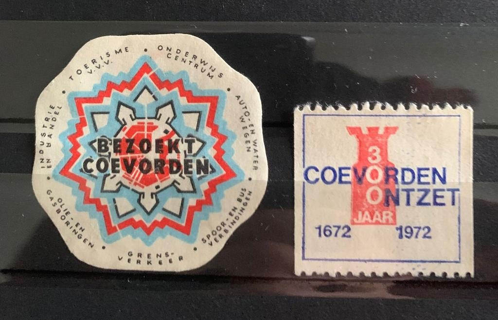 Sluitzegel stads promotie VVV Coevorden 1, Ophalen of Verzenden, T/m 1940, Gestempeld