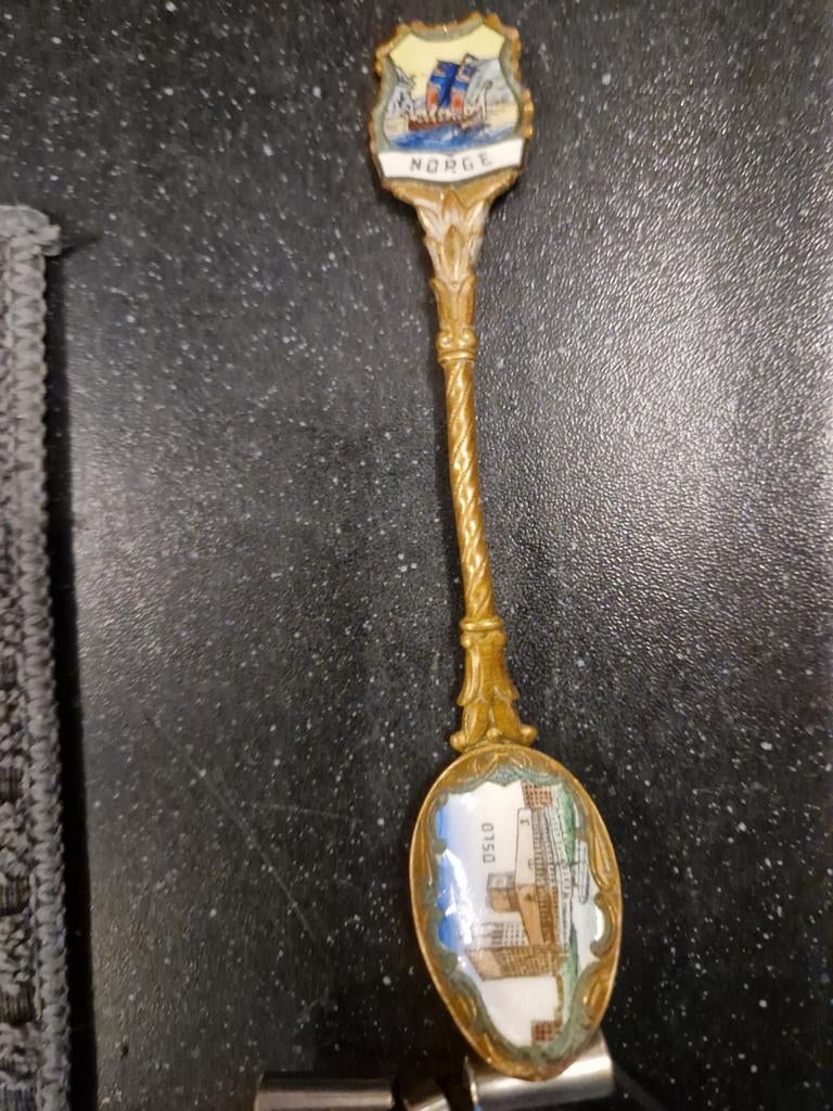 Vintage Noorwegen Lepel - Oslo & Viking Schepen, Verzenden