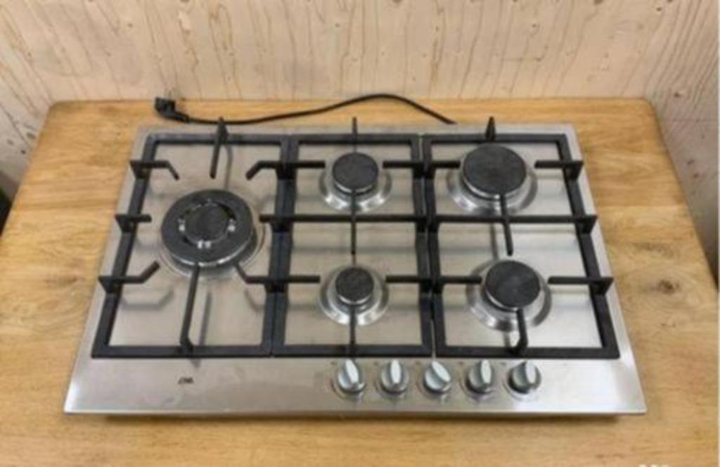 Erna rvs kookplaat model av/fb7550es2v, Nieuw, Ophalen of Verzenden, Gas, Vrijstaand