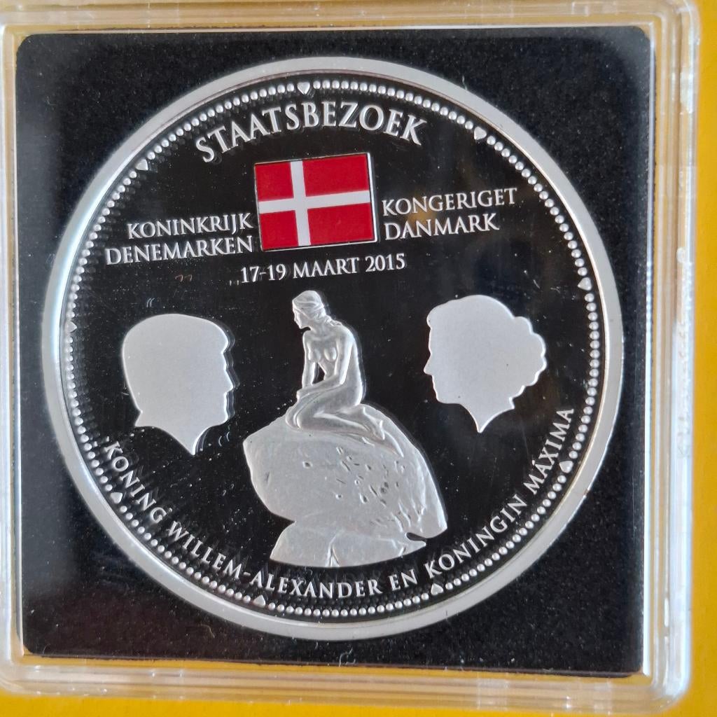Koning willem alexander en koningin maxima staatsbezoek, Postzegels en Munten, Munten | Nederland, Koningin Beatrix, Zilver, Losse munt