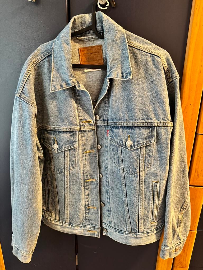 Original Levi’s 90’s trucker, Ophalen of Verzenden, Zo goed als nieuw, Maat 34 (XS) of kleiner, Blauw