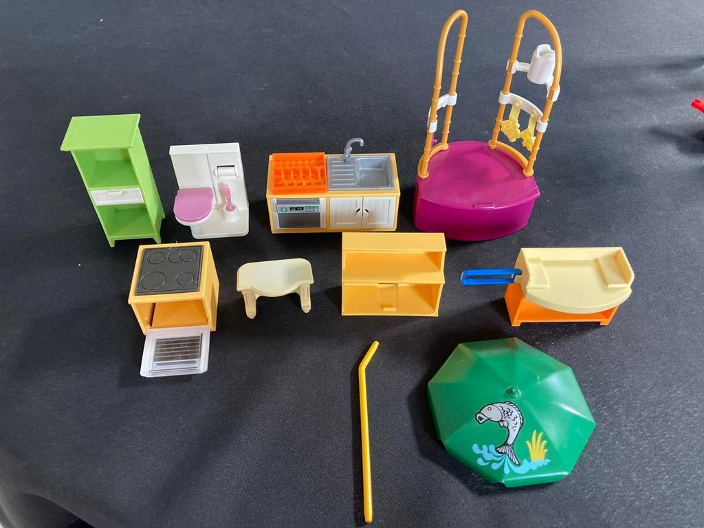 Playmobil parasol, keukenblok ed…, Ophalen of Verzenden, Zo goed als nieuw