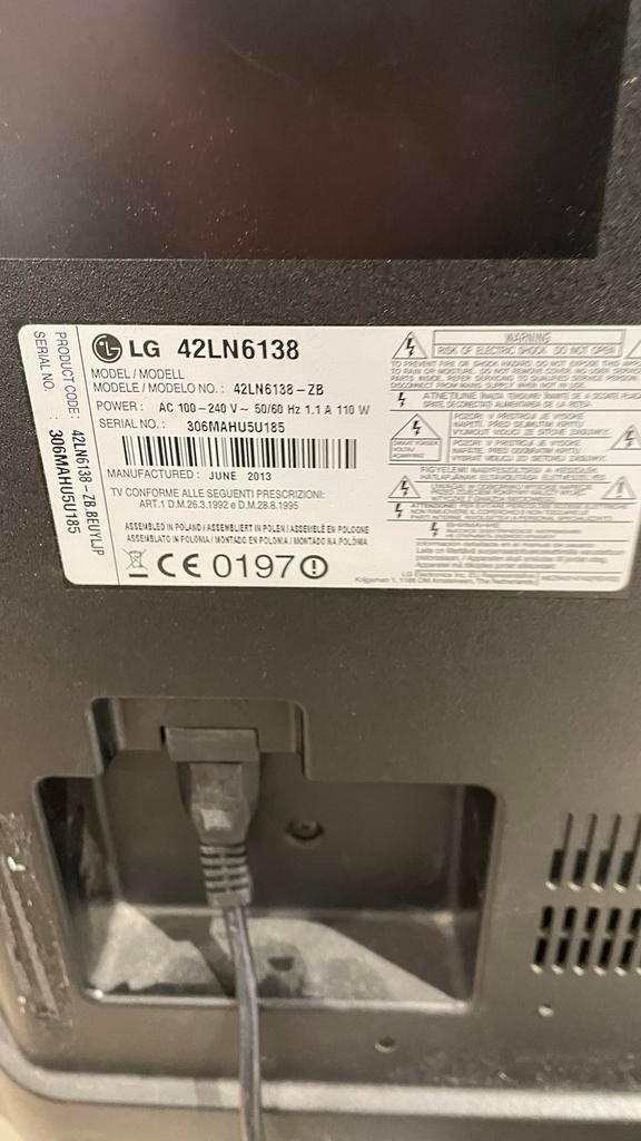 LG 42LN6138 - 42 inch LED TV, Ophalen, Gebruikt
