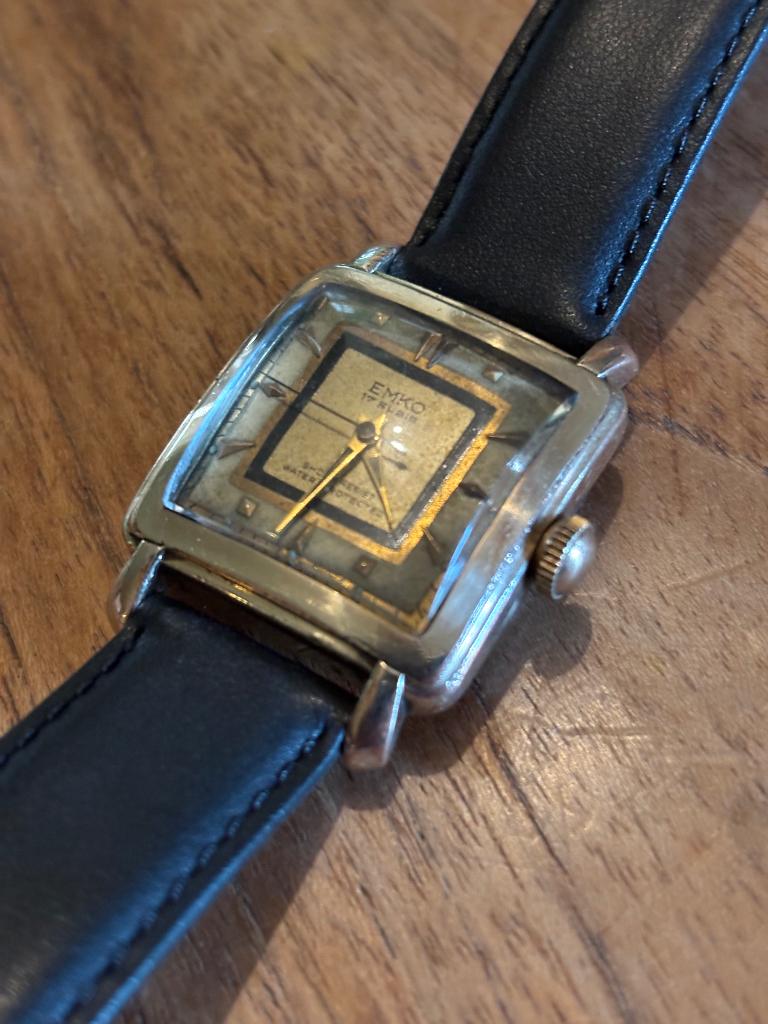 Zeer fraai Emko Artdeco horloge  - Two Tone Dial - Heren, Overige merken, Polshorloge, Ophalen of Verzenden, Goud