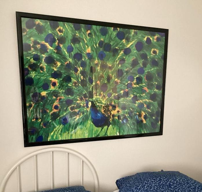 Ingelijste Walasse Ting Poster Pauw - 1.10x1.50m, Ophalen, Oorspronkelijke maker, 125 cm of meer, Zo goed als nieuw