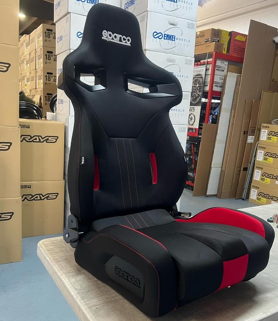 Sparco R333 Zwart Rood Kuipstoel Sportstoel Racestoel, Ophalen of Verzenden