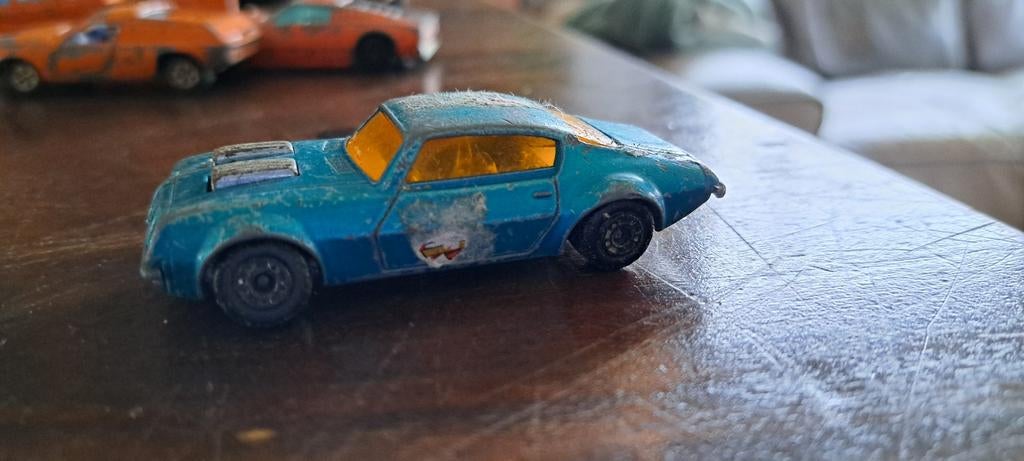 Vintage blauwe Matchbox Pontiac Firebird speelgoedauto, Hobby en Vrije tijd, Modelauto's | 1:43, Ophalen of Verzenden, Gebruikt
