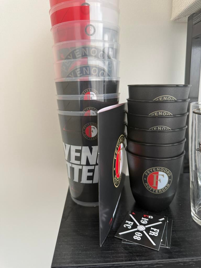 6 Feyenoord koffie/thee bekers en 4 bierbekers, Ophalen of Verzenden, Zo goed als nieuw, Feyenoord