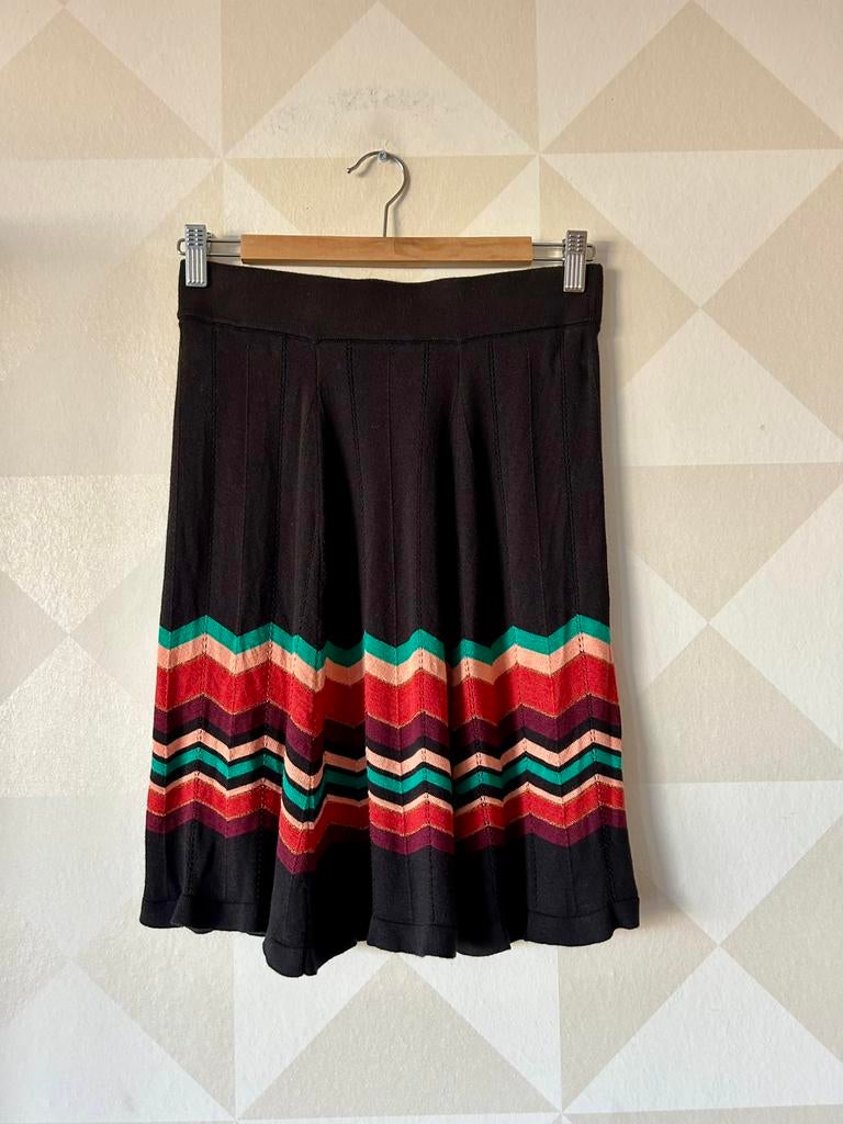 King Louie Pleat Skirt rok zwart S/36 zgan, Zwart, Ophalen of Verzenden, Zo goed als nieuw, Maat 36 (S)