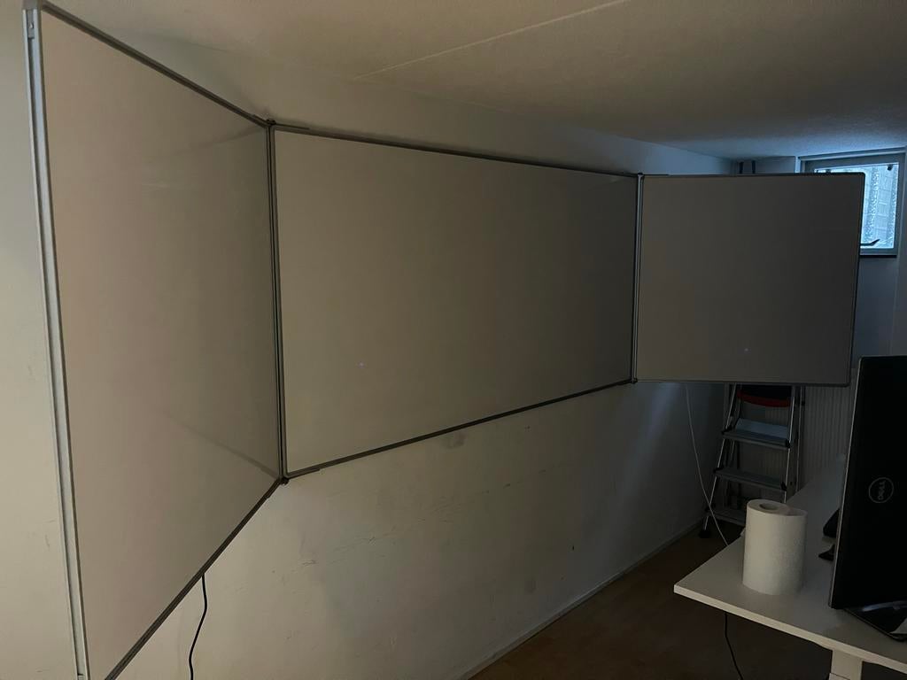 Uitklapbaar Whiteboard 100x200cm (4m uitgevouwen), Ophalen of Verzenden, Gebruikt, Overige typen