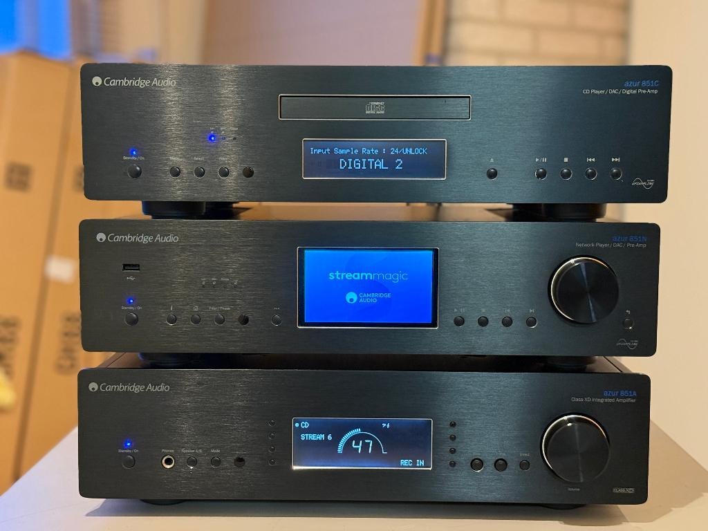 Te koop aangeboden: Cambridge Audio 851 set, Audio, Tv en Foto, Stereo-sets, Zo goed als nieuw, Cassettedeck, Cd-speler, Dvd-speler