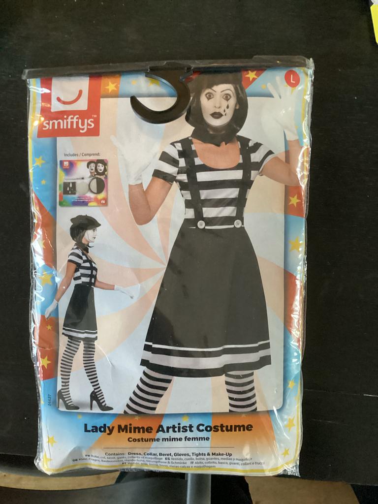Smiffy's Dames Mime Kostuum - Maat L, Carnaval, Maat 42/44 (L), Nieuw, Ophalen of Verzenden