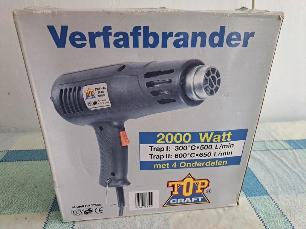 Nieuwe Topcraft verfafbrander/hetelucht-pistool, Ophalen of Verzenden, Nieuw, Overige typen