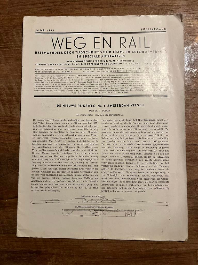 Tijdschrift  “Weg en Rail” Mei1934, Ophalen, Gebruikt, Trein, Boek of Tijdschrift