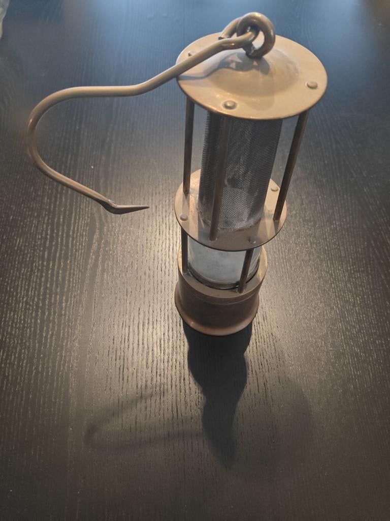Mijnwerkerslamp,koper,antiek, Ophalen of Verzenden, Gebruikt