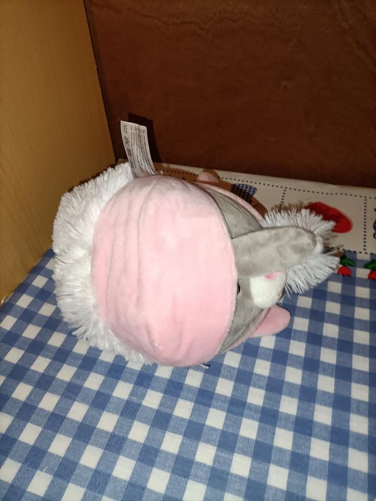 Zeeman twee kantige knuffel roze konijn en grijze poes, Ophalen of Verzenden