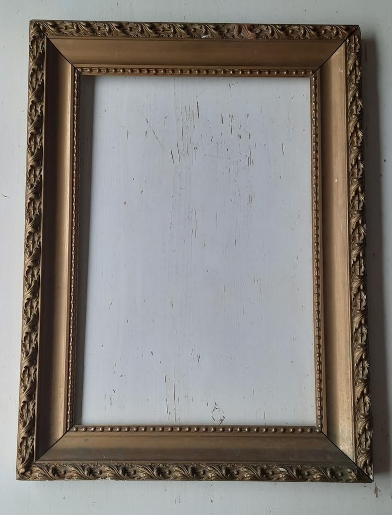 Oude gouden schilderijlijst, Huis en Inrichting, Woonaccessoires | Lijsten, Ophalen, Gebruikt, 50 tot 75 cm, 50 tot 75 cm