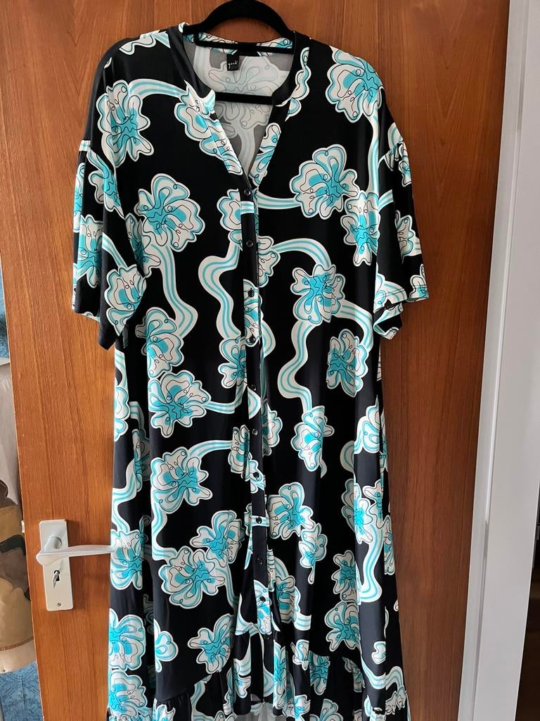 Yoek jurk mt 46/48, Kleding | Dames, Grote Maten, Ophalen of Verzenden, Zo goed als nieuw, Blauw, Jurk