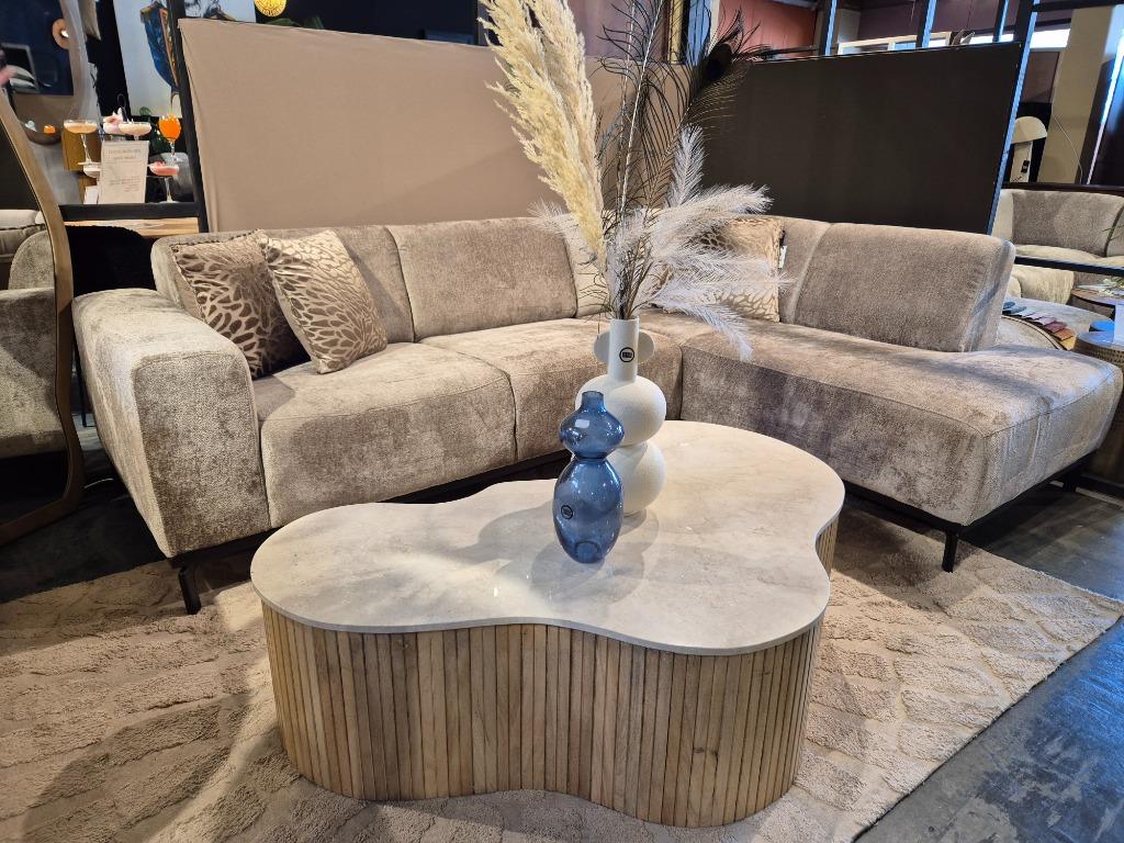 Organische Salontafel Mangohout en Marmer Showmodel korting