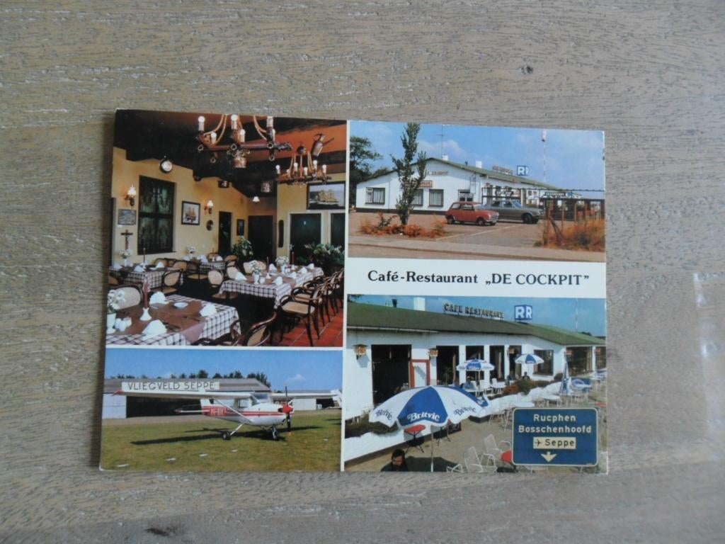 Seppe, cafe restaurant De Cockpit,terras/interieur/vliegtuig, Verzamelen, Verzenden, 1980 tot heden, Ongelopen, Noord-Brabant