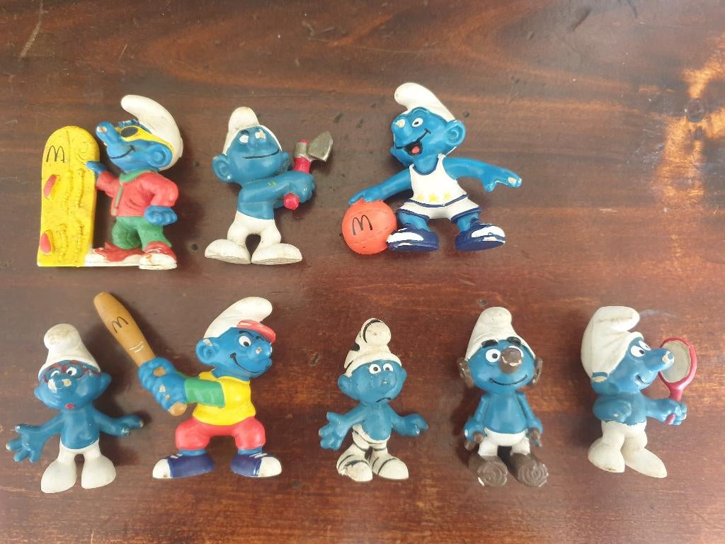 8 Vintage SMURFEN Schleich/Peyo, Verzamelen, Ophalen of Verzenden, Gebruikt, Verschillende Smurfen, Poppetje, Figuurtje of Knuffel