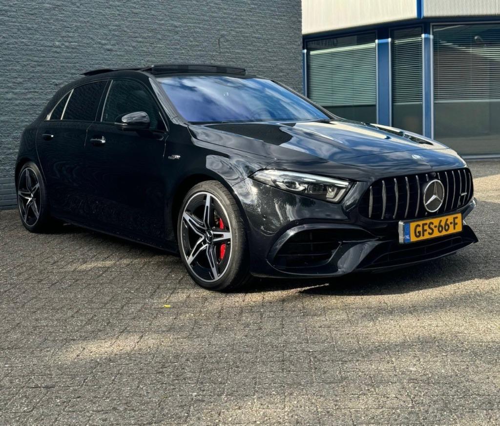 Mercedes-Benz A-Klasse A 45 AMG S 4Matic+ Facelift Pano Hud, Auto's, Automaat, Zwart, 4 cilinders, Zwart