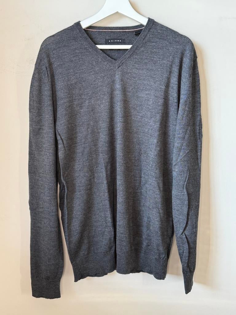 Heren trui v-hals antraciet XL Axiome, Ophalen of Verzenden, Zo goed als nieuw, Maat 56/58 (XL), Grijs