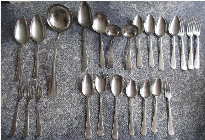 antiek bestekdelen - Gero Zilmeta 294 - 300 Sola Massief 640, Antiek en Kunst, Antiek | Servies los, Ophalen of Verzenden