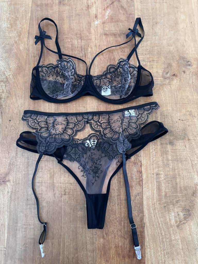 Zwarte lingerie, Kleding | Dames, Ondergoed en Lingerie, Verzenden, Zwart