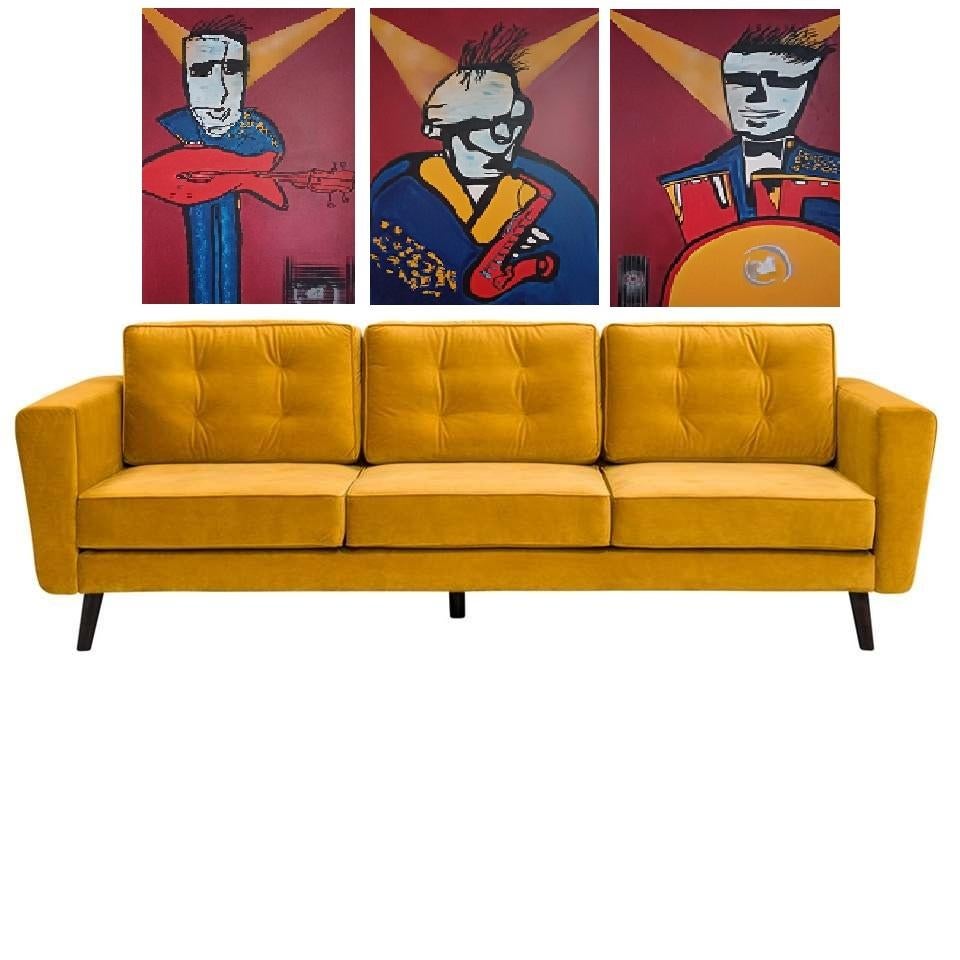 groot drieluik herman brood stijl, Oorspronkelijke maker, Nieuw, Ophalen of Verzenden, Schilderij