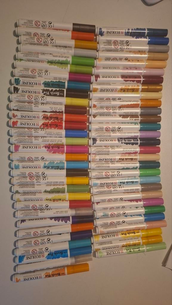 Grote set Ecoline Brush Pennen - 60 stuks, Ophalen of Verzenden, Zo goed als nieuw, Potlood of Stift