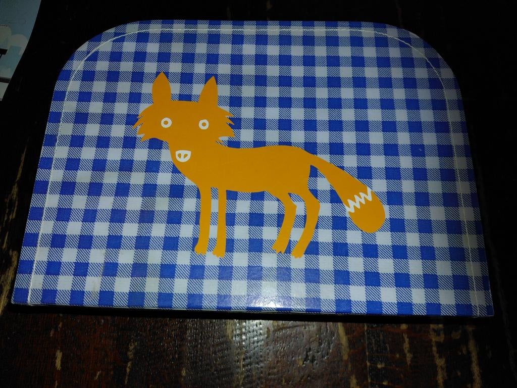 Kitsch Kitchen Decoratie Koffertje Vos Ruitje Blauw Wit, Ophalen, Zo goed als nieuw